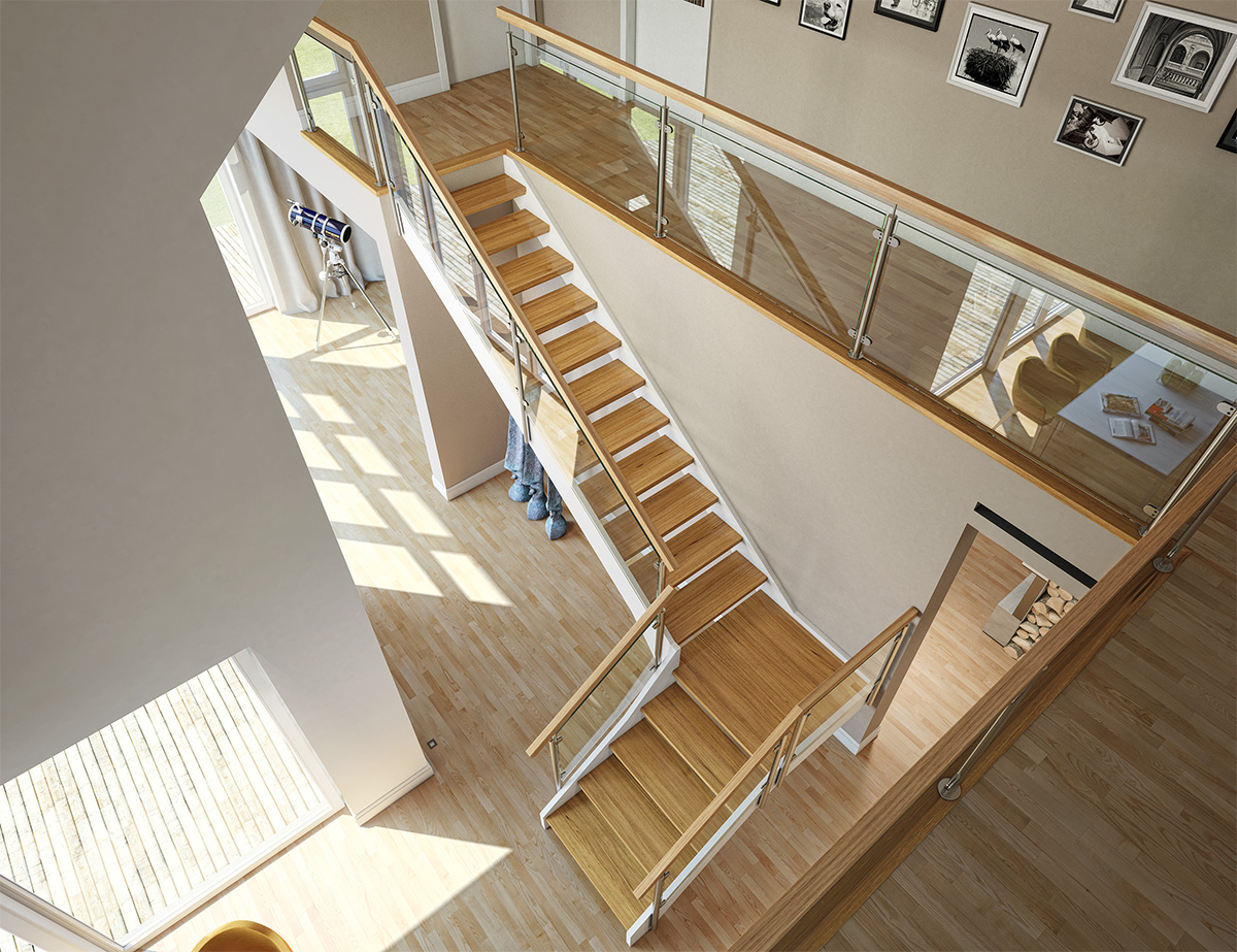 W2 Stringer stairs - Chudzinski Stairs - Wooden Stairs Manufacturer